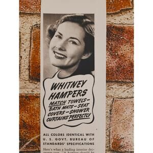 1942 Whitney Clothes Hampers Vtg Print Ad Smiling Happy Housewife‎